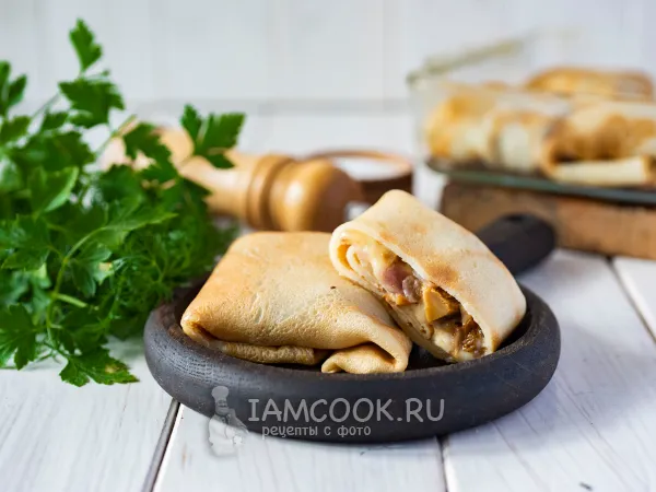 Фото блюда: Блины с лисичками