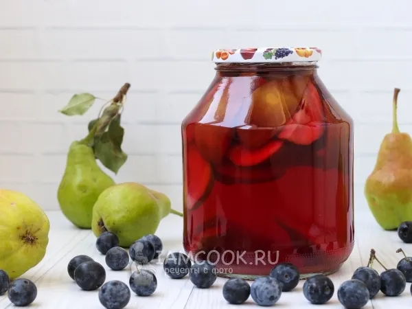 Фото готового блюда: Груши с тёрном в сиропе на зиму