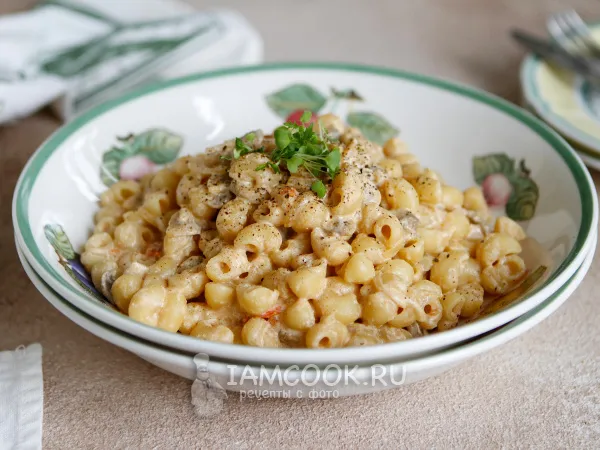 Фото блюда: Паста с грибами на кокосовом молоке