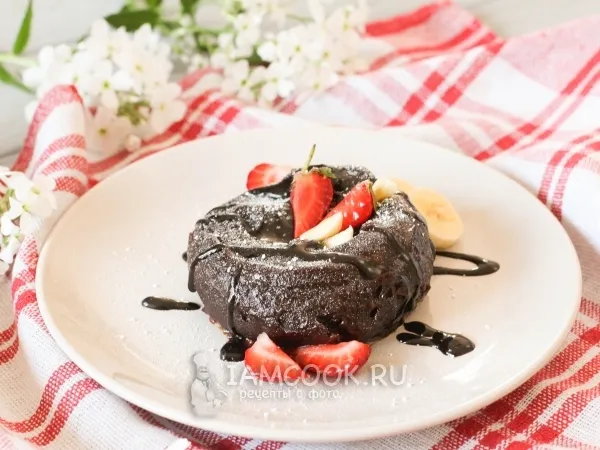 Фото блюда: Шоколадный фондан в микроволновке