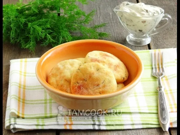 Фото блюда: Картофельные лепешки с укропом в духовке