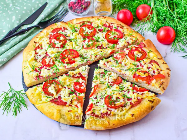 Фото блюда: Пицца с адыгейским сыром