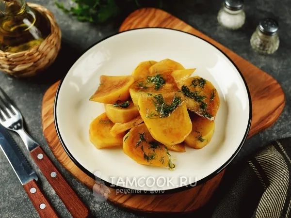 Фото готового блюда: Пареная репа в микроволновке