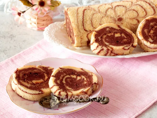 Фото готового блюда: Рулет «Зебра»