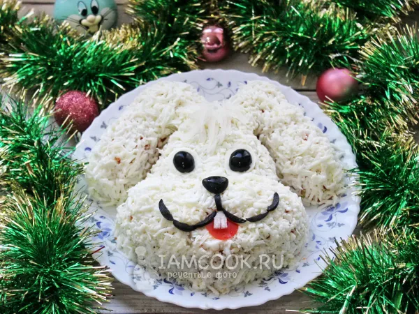 Фото блюда: Вегетарианский салат «Кролик» на Новый год 2023