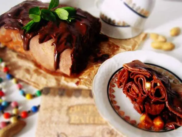 Фото блюда: Блинный торт с нутеллой и бананом