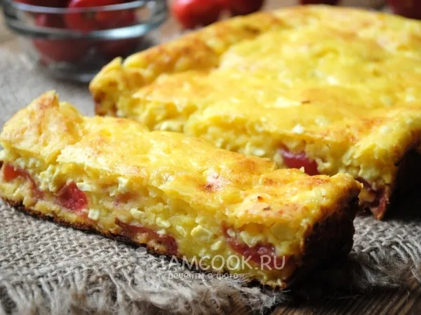 Фото блюда: Творожная запеканка с черешней