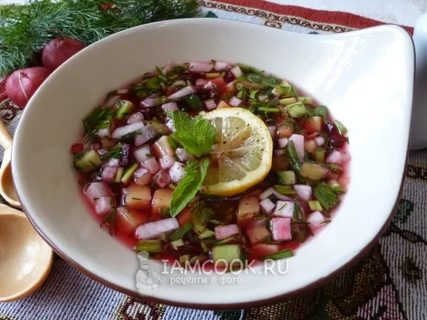 Фото блюда: Постная окрошка на квасе