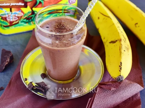 Фото блюда: Шоколадный смузи с бананом и кокосовым молоком