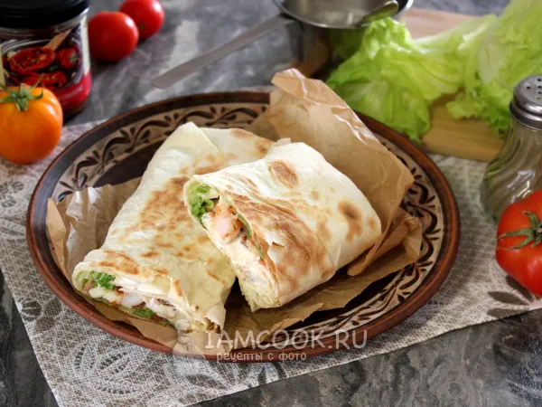 Фото блюда: Шаурма с креветками