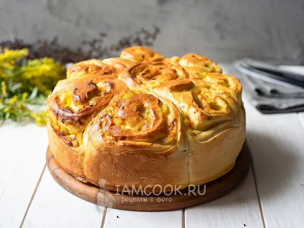 Фото блюда: Дрожжевой пирог с кабачками