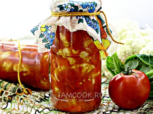 Фото готового блюда: Салат из цветной капусты на зиму