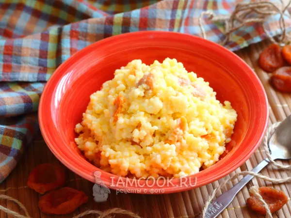 Фото готового блюда: Пшенная каша с курагой