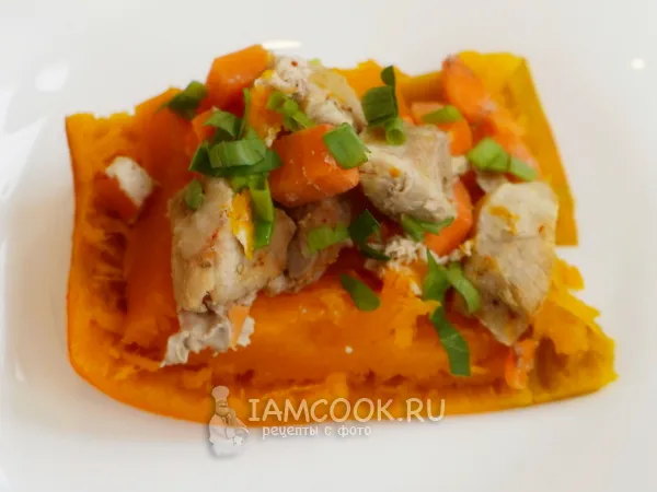Фото блюда: Тыква, фаршированная мясом, в духовке