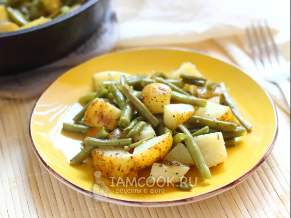 Фото блюда: Стручковая фасоль с картошкой в духовке