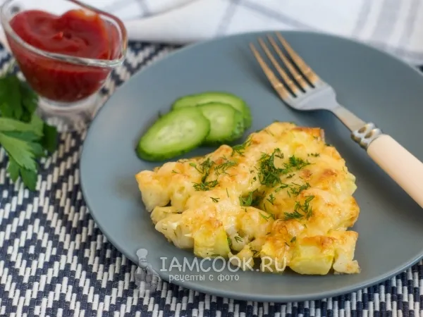 Фото готового блюда: Кабачки с цветной капустой в духовке