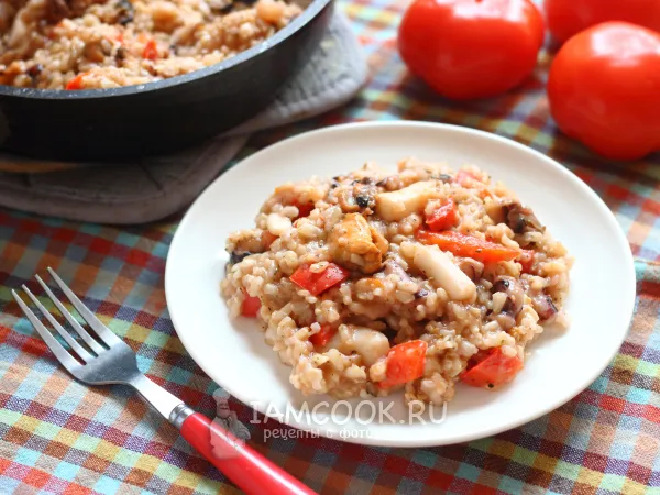 Фото блюда: Бурый рис с морепродуктами