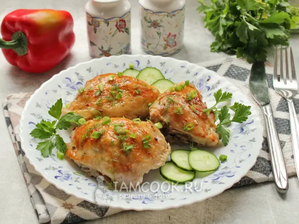 Фото блюда: Куриные бедра в кефире в духовке