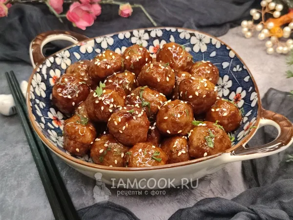 Фото блюда: Фрикадельки в соусе терияки