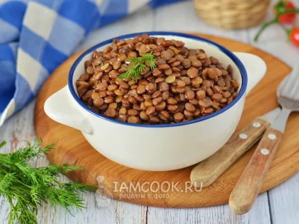 Фото блюда: Зеленая чечевица в мультиварке