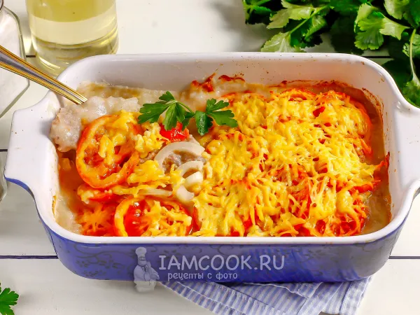 Фото готового блюда: Мясо по-французски с пюре в духовке