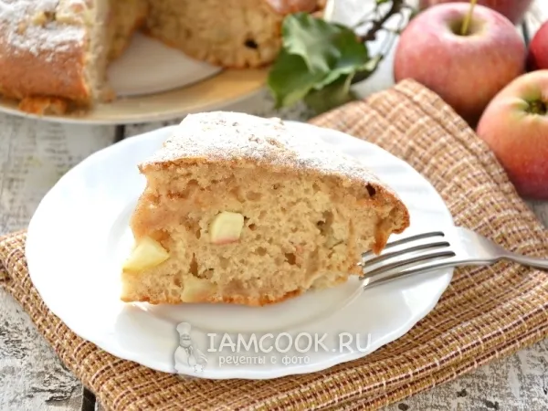 Фото блюда: Шарлотка с яблоками на йогурте