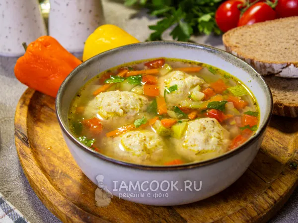 Фото блюда: Суп с куриными тефтелями