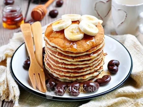 Фото готового блюда: Панкейки на кефире без яиц