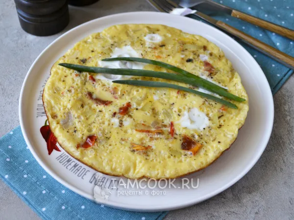 Фото готового блюда: Омлет на кислом молоке на сковороде