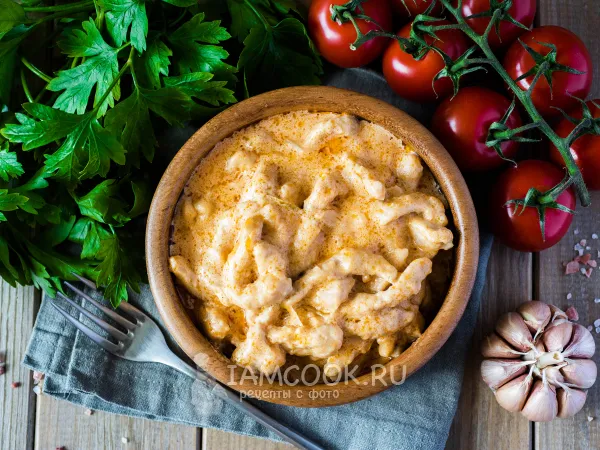 Фото готового блюда: Бефстроганов из свинины в мультиварке