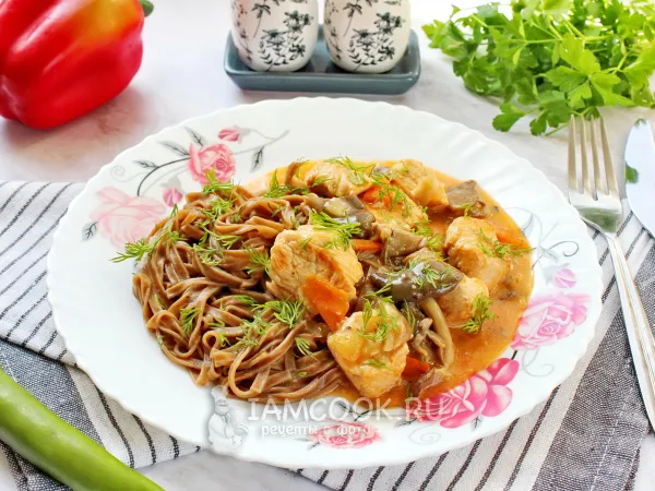 Фото блюда: Индейка с вешенками