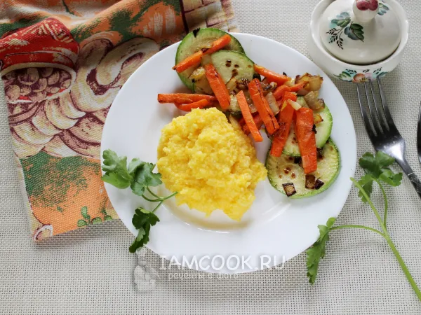 Фото готового блюда: Постная кукурузная каша в микроволновке