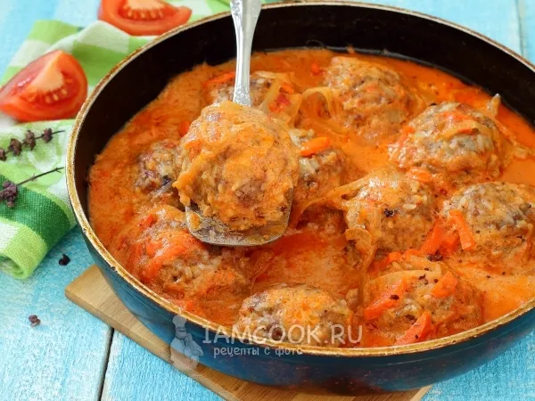 Фото готового блюда: Ёжики в томатном соусе