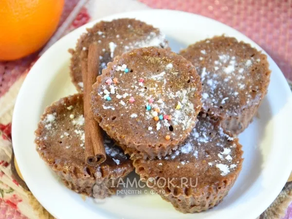 Фото готового блюда: Апельсиновые кексы с какао