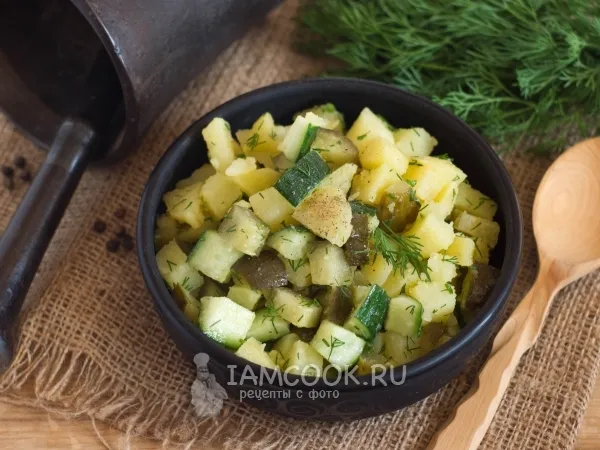 Фото блюда: Картофельный салат с огурцами по-монастырски