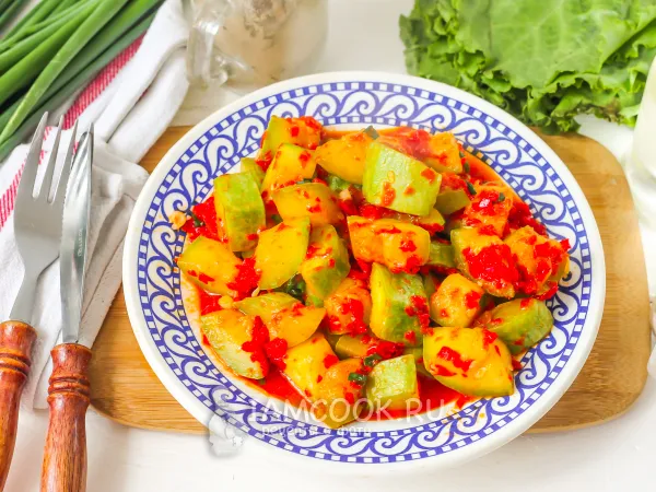 Фото готового блюда: Тушеные кабачки с болгарским перцем