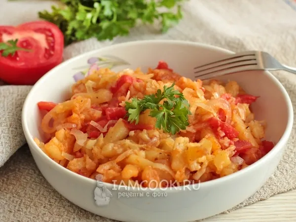 Фото блюда: Жареная картошка с помидорами