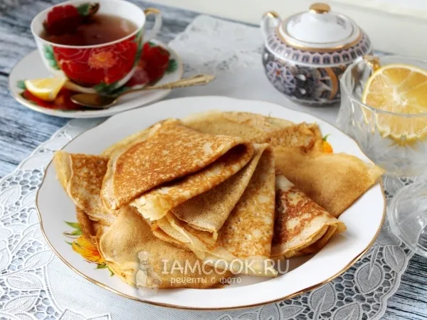Фото блюда: Заварные блины на кефире и на кипятке