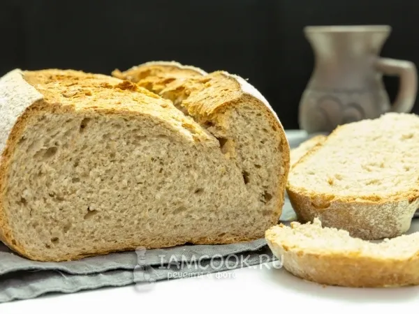 Фото готового блюда: Пшеничный хлеб на оливковом масле с мукой тритикале