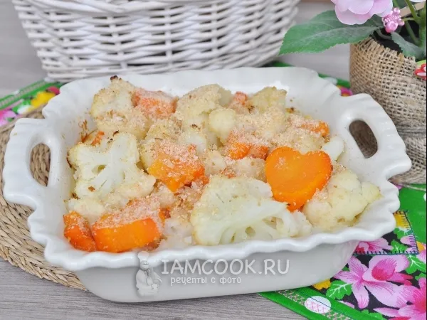 Фото блюда: Запеканка из цветной капусты с морковью