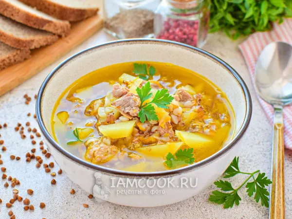 Фото блюда: Гречневый суп с тушенкой в мультиварке