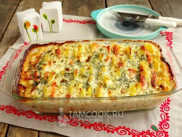 Фото блюда: Семга с картошкой в духовке