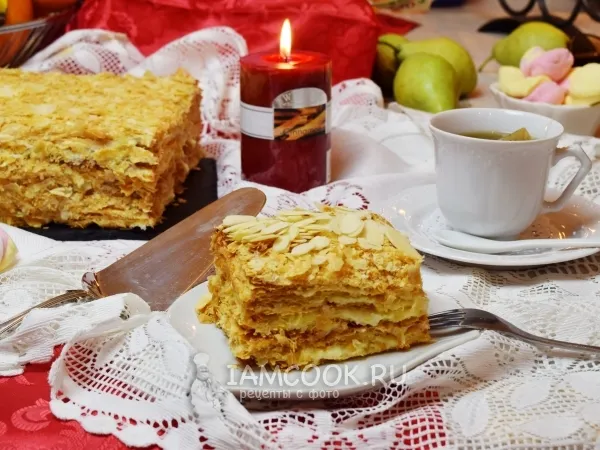 Фото блюда: Торт «Наполеон» из готового слоёного теста