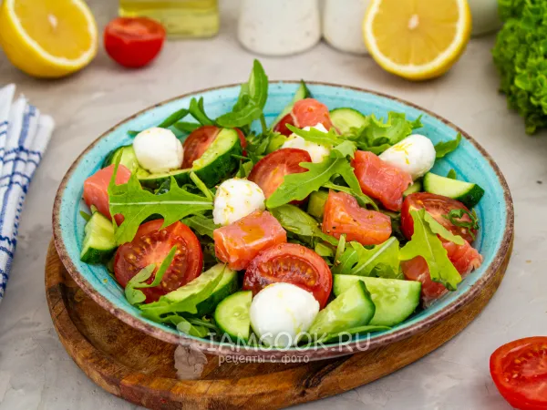Фото блюда: Салат с рукколой и семгой