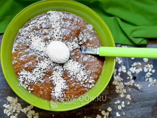 Фото блюда: Овсянка с кэробом (веганская)