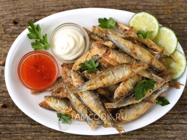 Фото блюда: Жареная килька на сковороде