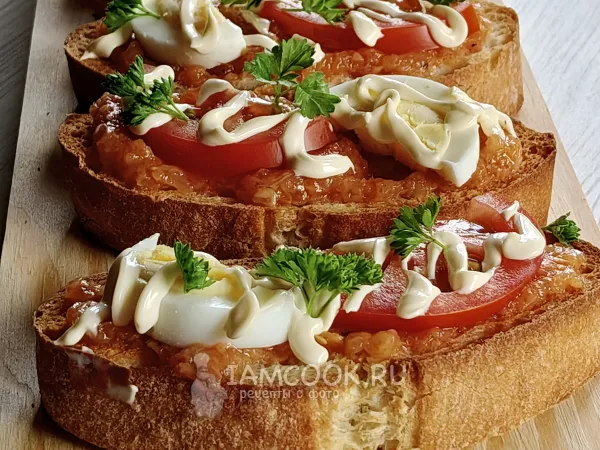 Фото блюда: Бутерброды с кабачковой икрой