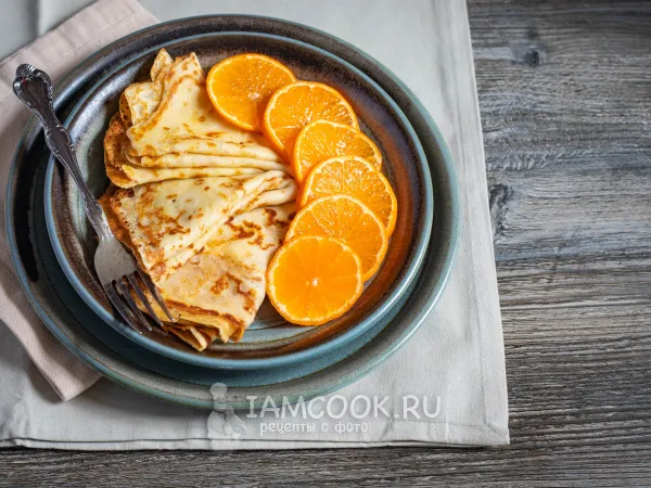 Фото готового блюда: Блины с мандаринами