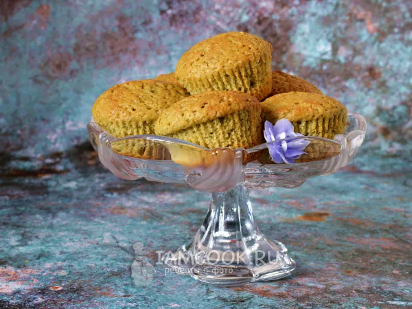 Фото блюда: Маффины с лимоном и чаем матча
