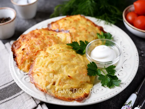 Фото блюда: Картофельные драники с фаршем в духовке с сыром